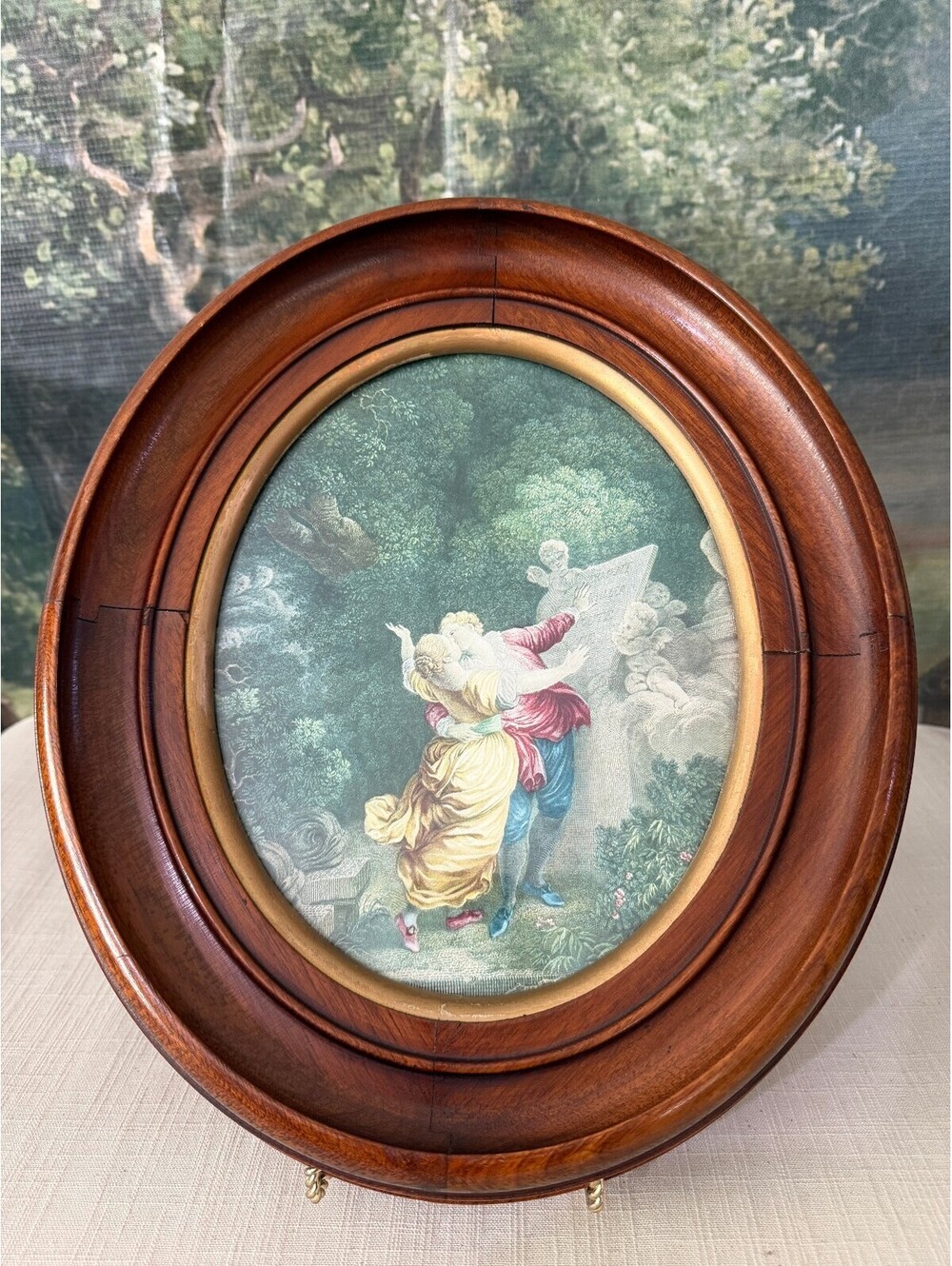 Oval Framed Fragonard Print